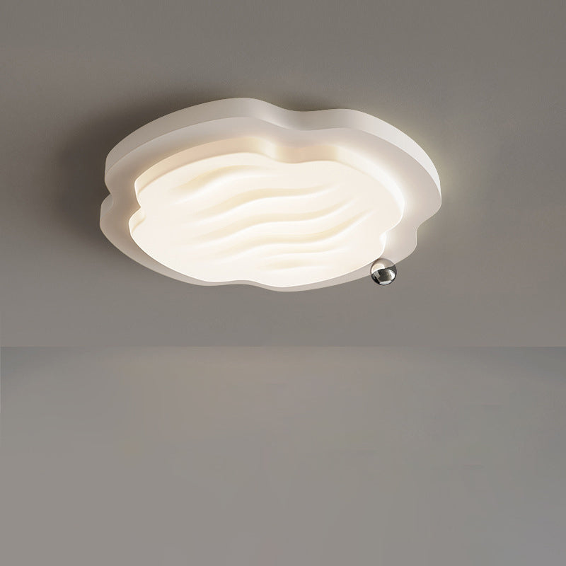 Moderne nordische Creme Biskuit PVC Schatten Hardware LED Unterputz Deckenleuchte für Schlafzimmer 