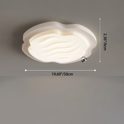 ضوء سقف LED مثبت بتقنية الأجهزة بظل PVC على شكل بسكويت كريمي نوردي حديث لغرفة النوم 