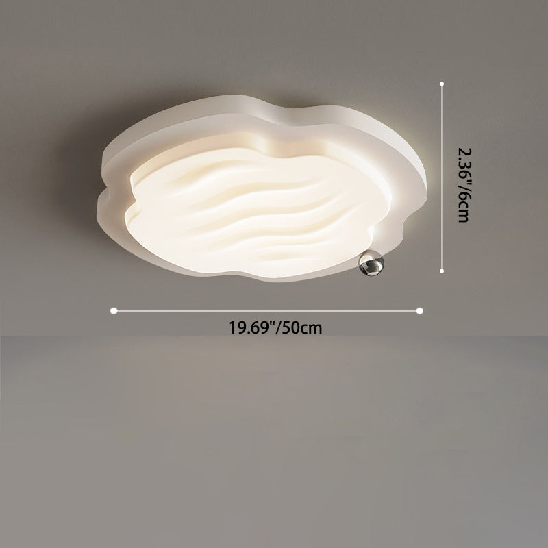 ضوء سقف LED مثبت بتقنية الأجهزة بظل PVC على شكل بسكويت كريمي نوردي حديث لغرفة النوم 