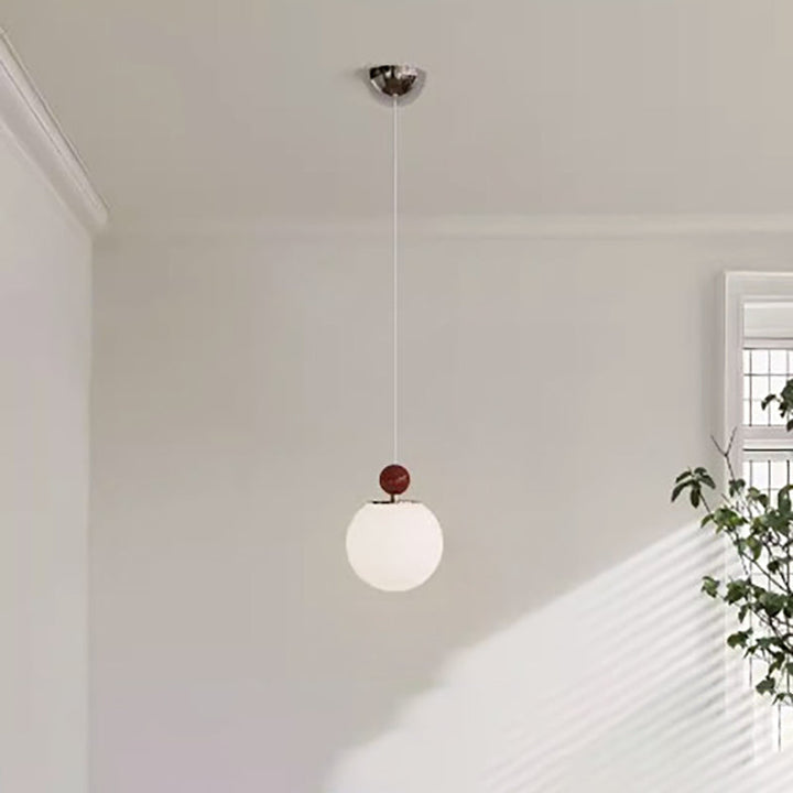 Moderne minimalistische runde Kugel Eisen Glas 1-Licht Penant Licht für Schlafzimmer 