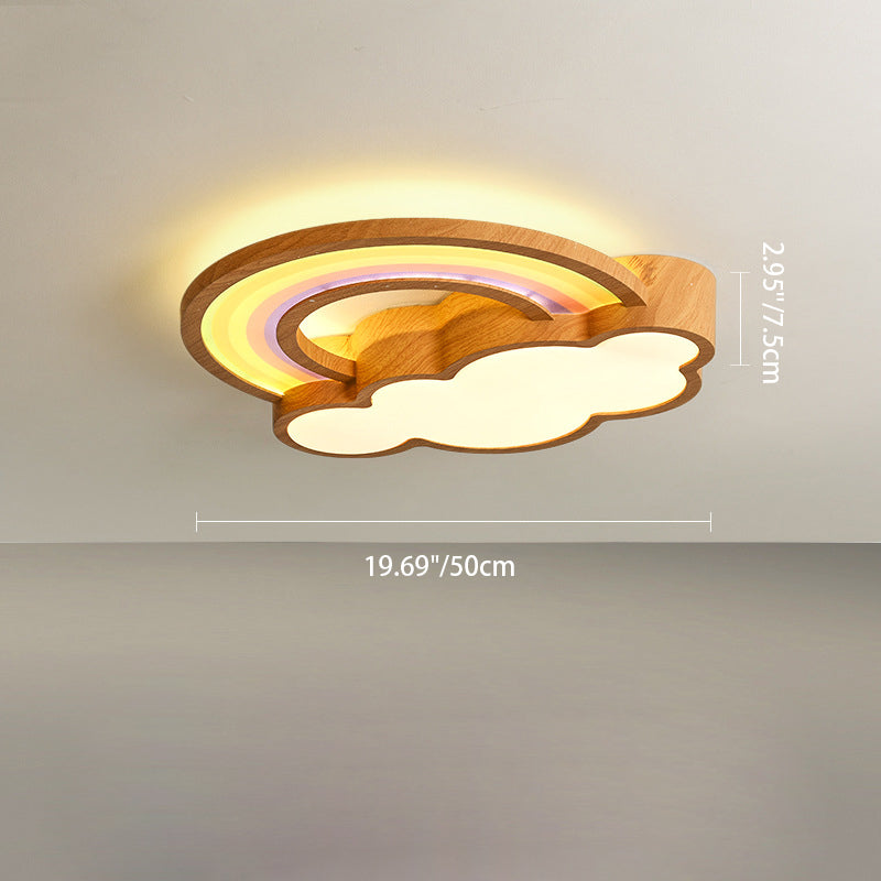 مصباح سقف للأطفال عصري بإضاءة LED من الأكريليك على شكل طائرة نحلة كرتونية بتصميم خشبي إبداعي لغرفة المعيشة 