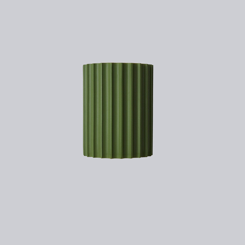Aplique de pared de resina con rayas verticales en forma de medio cilindro minimalista moderno de 2 luces para sala de estar 
