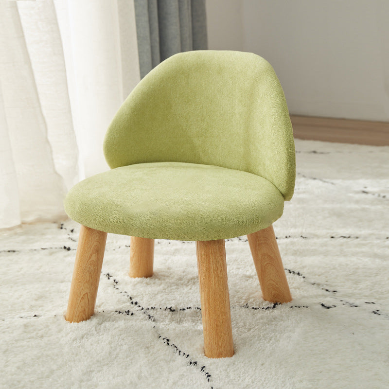 Contemporary Nordic Fabric Round Footstool Backrest For Entryways