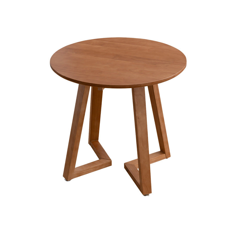 Table basse contemporaine en bois rond avec pieds en V pour salon 