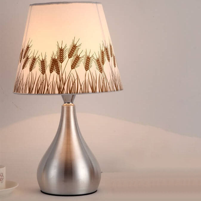 Lampe de Table Cylindrique en Tissu à Personnalité Simple et Moderne à 1 Lumière 