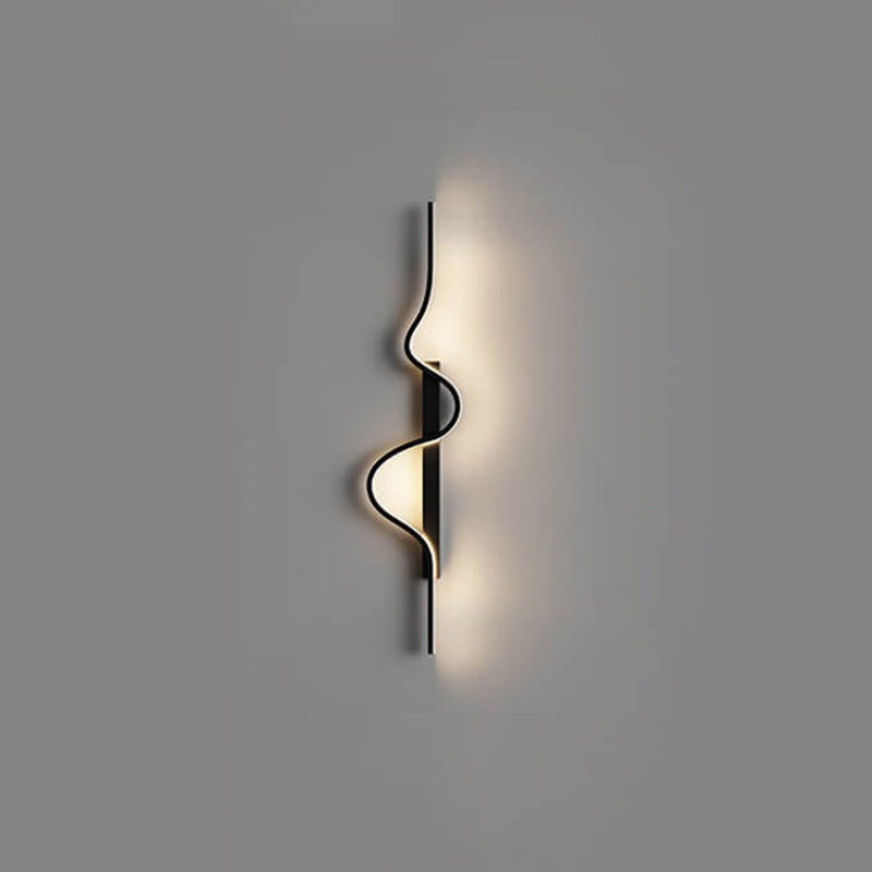 Modern Minimalist Long Wave Design Aluminum Iron LED Wall Sconce Lamp For Living Room