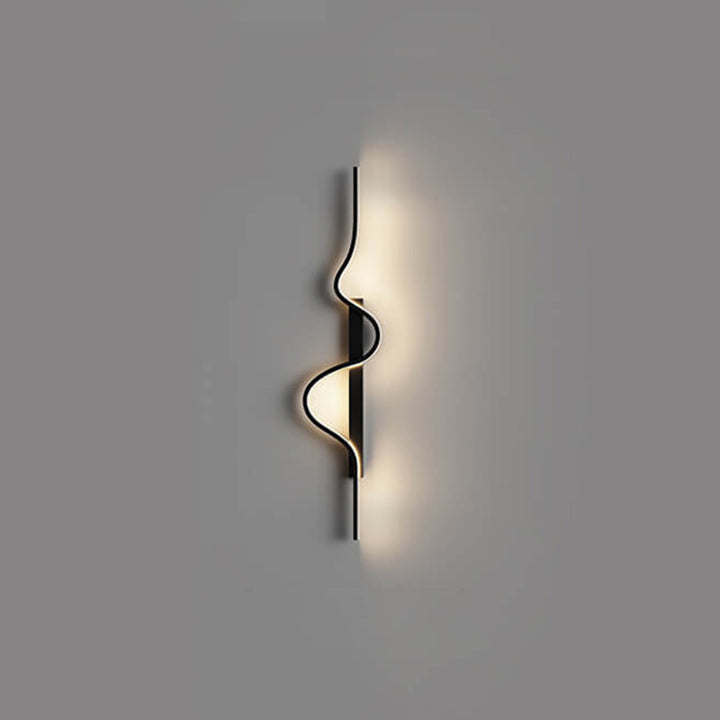 Modern Minimalist Long Wave Design Aluminum Iron LED Wall Sconce Lamp For Living Room