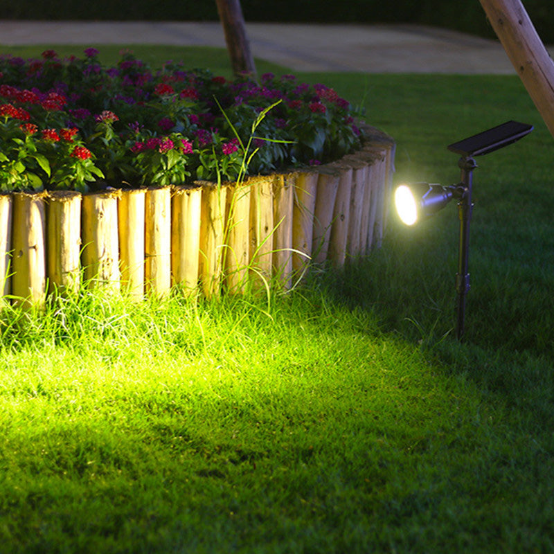 Projecteur LED Solaire Étanche en ABS Industriel Contemporain pour Pelouse avec Piquet pour Patio Extérieur 