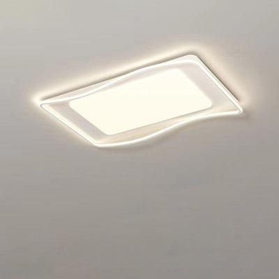Plafonnier LED en fer carré rond créatif contemporain en PVC pour salon 