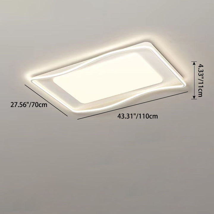 Zeitgenössische kreative quadratische runde Eisen PVC LED Unterputz-Deckenleuchte für Wohnzimmer