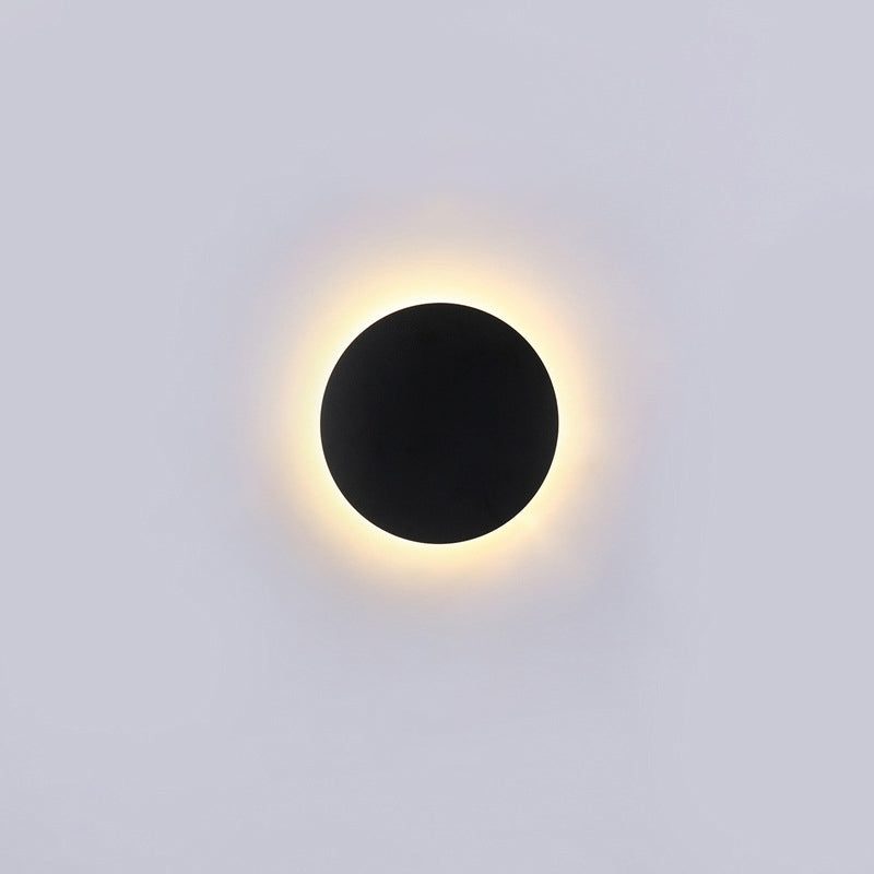 Moderne minimalistische runde Eclipse Eisen LED Wandleuchte Lampe für Wohnzimmer 