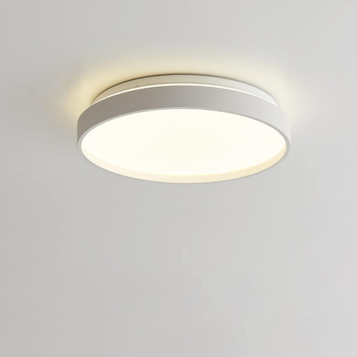 Modern Minimalist Round Solid Color Acrylic Iron LED Flush Mount Ceiling Light For Living Room &amp; Bedroom