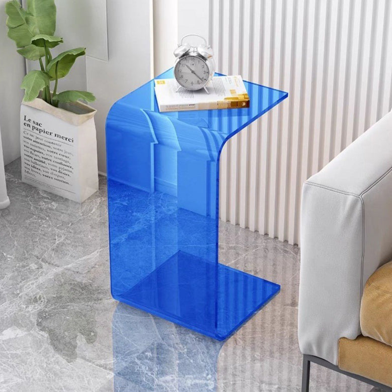 Zeitgenössischer skandinavischer quadratischer Acryl-Beistelltisch 1-stufig für das Wohnzimmer 