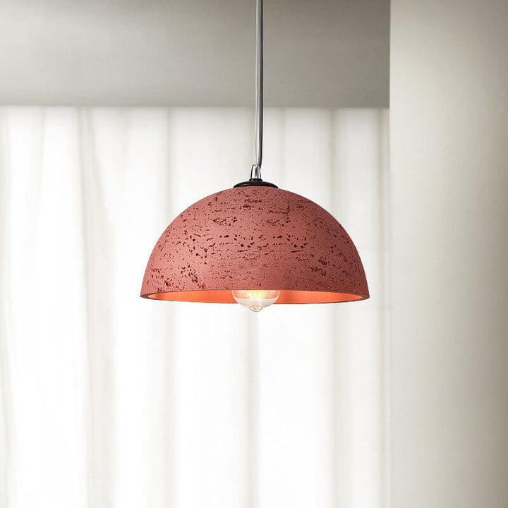 Moderne minimalistische 1-flammige Pendelleuchte mit runder Kuppel aus glasfaserverstärktem Kunststoff, handgeformt, für das Wohnzimmer 