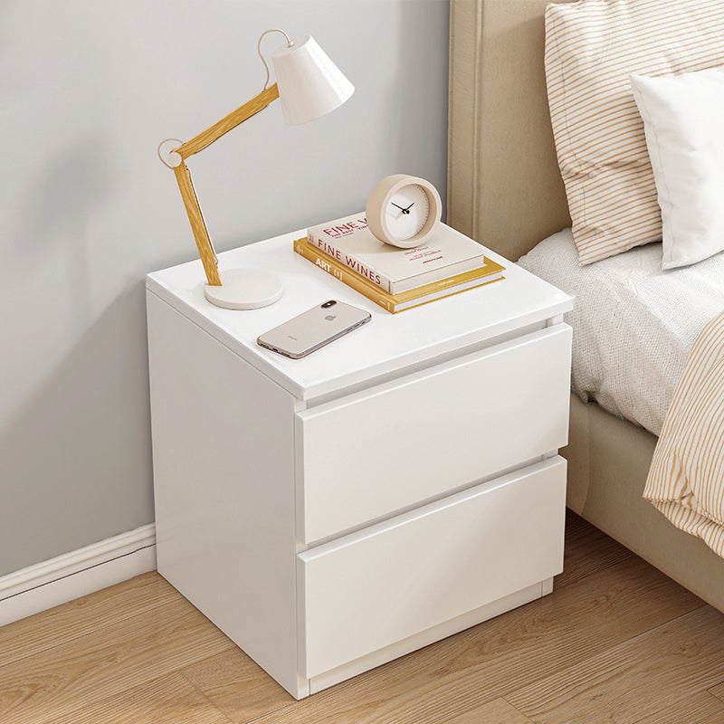 Mesita de noche rectangular minimalista moderna con panel de densidad de 2/3 cajones para el dormitorio 