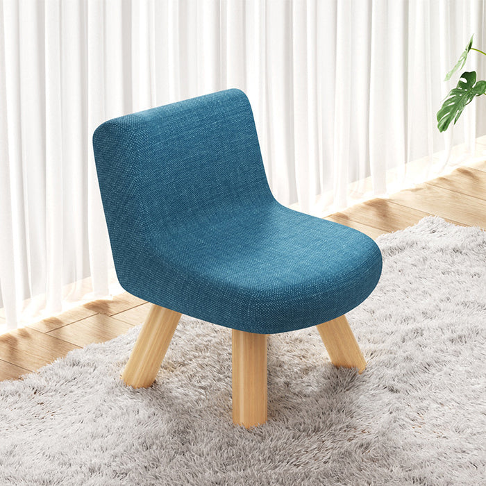 Moderner minimalistischer quadratischer Leinenstuhl aus Massivholz ohne Armlehnen für das Wohnzimmer 