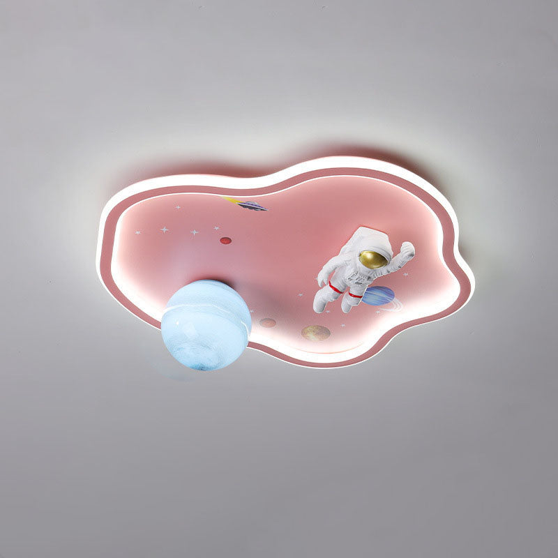 Plafonnier LED acrylique contemporain créatif dessin animé planète astronaute pour enfants pour salon 