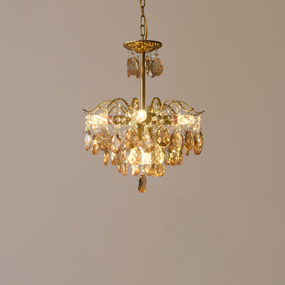 Contemporary Scandinavian Branch Crystal Iron 6/10/11/14 Light Chandelier For Bedroom