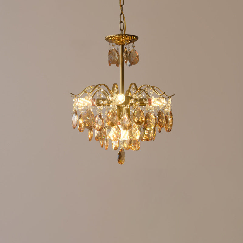 Contemporary Scandinavian Branch Crystal Iron 6/10/11/14 Light Chandelier For Bedroom