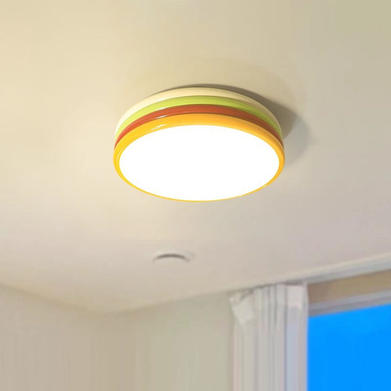 Moderne minimalistische Macaron Runde Aluminium Acryl LED Unterputz Deckenleuchte für Wohnzimmer 