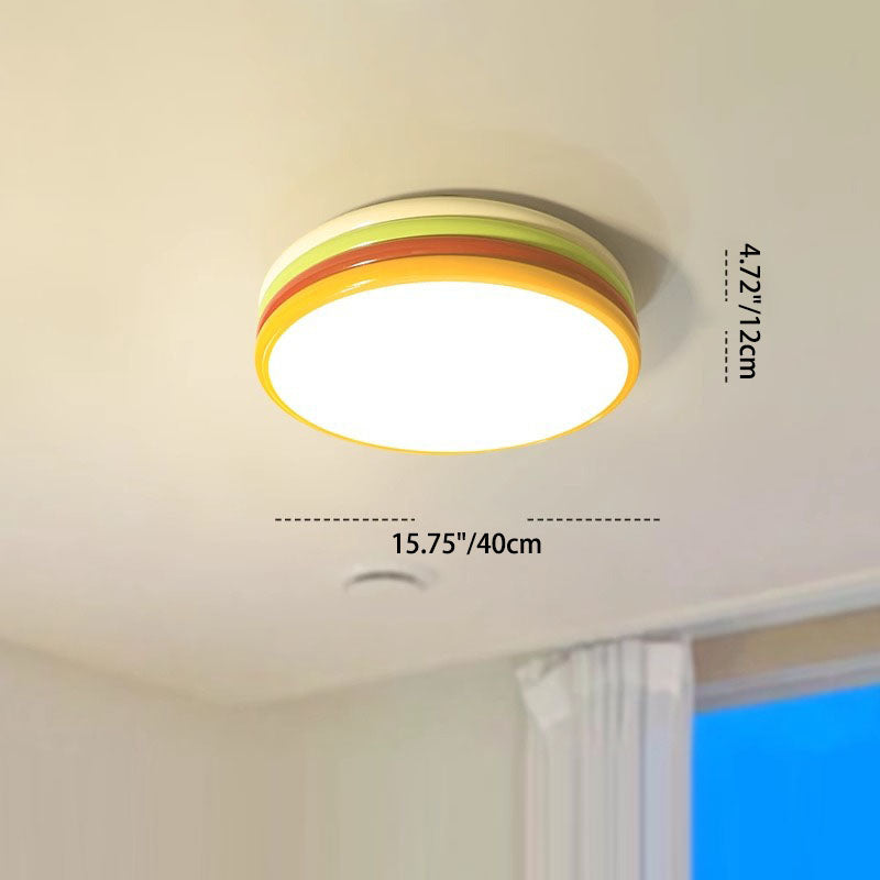 Moderne minimalistische Macaron Runde Aluminium Acryl LED Unterputz Deckenleuchte für Wohnzimmer 