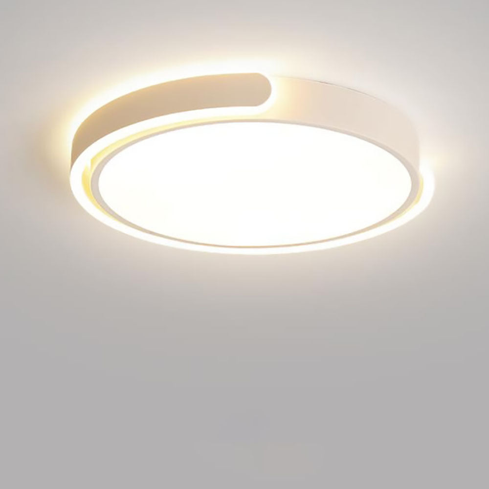 Plafonnier LED rond en aluminium et acrylique à monture affleurante pour chambre à coucher de style moderne et simple 