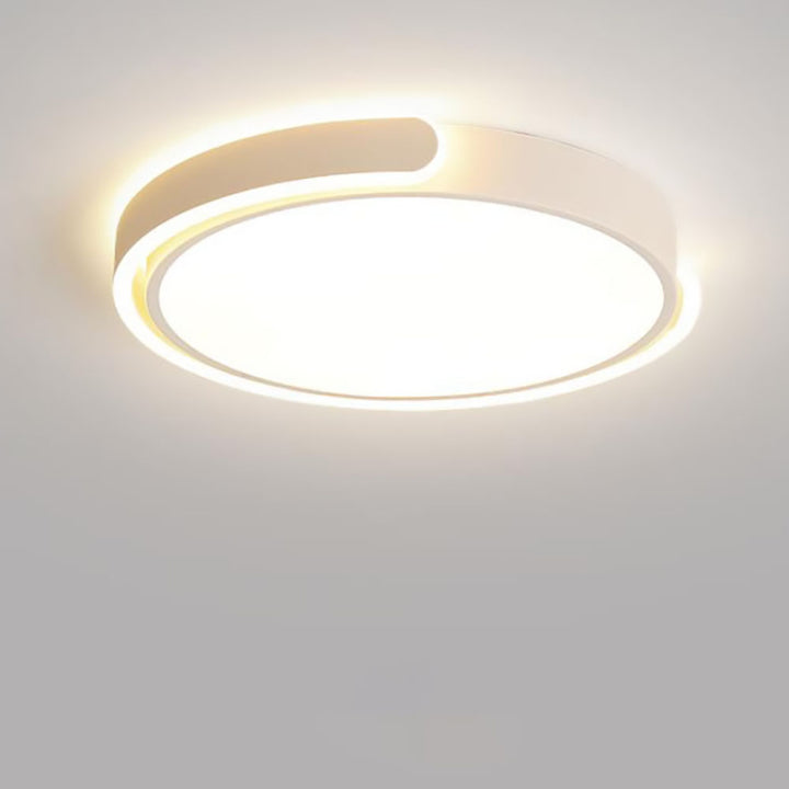 Plafonnier LED rond en aluminium et acrylique à monture affleurante pour chambre à coucher de style moderne et simple 