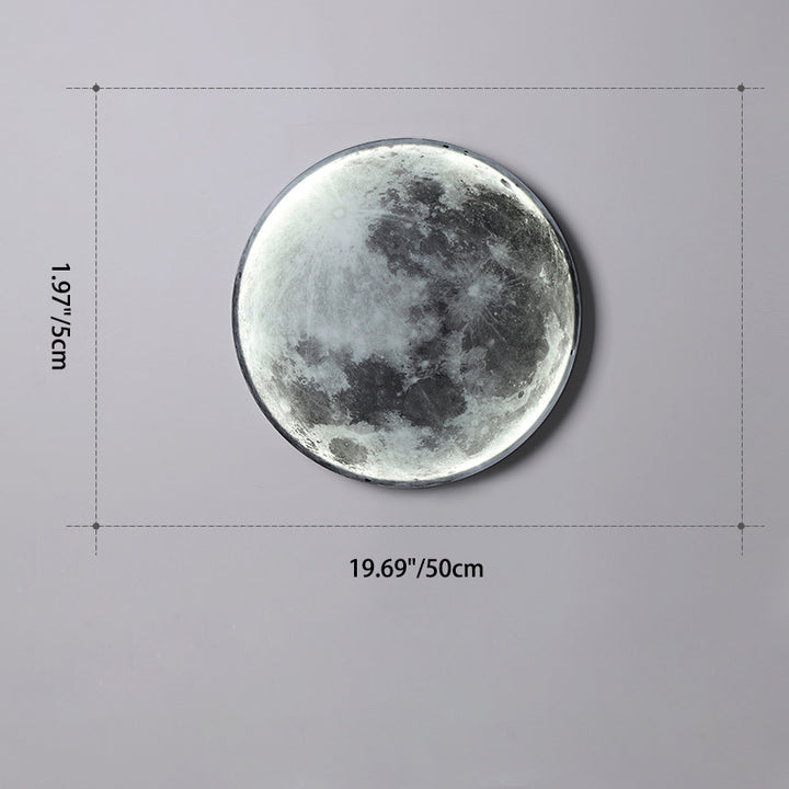 Contemporary Creative Round Moon Iron Acrylic LED Wall Sconce Lamp For Living Room
