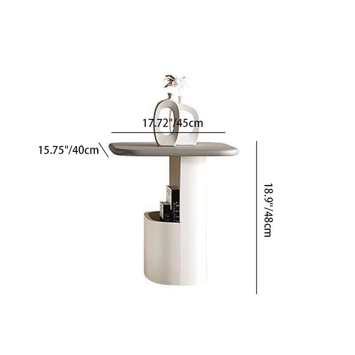 Moderner Luxus Quadrat Oval Felsenplatte Edelstahl Beistelltisch 1-stufig für Wohnzimmer 