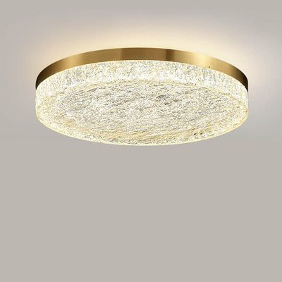 Modern Light Luxury Copper Circle LED Flush Mount Ceiling Light