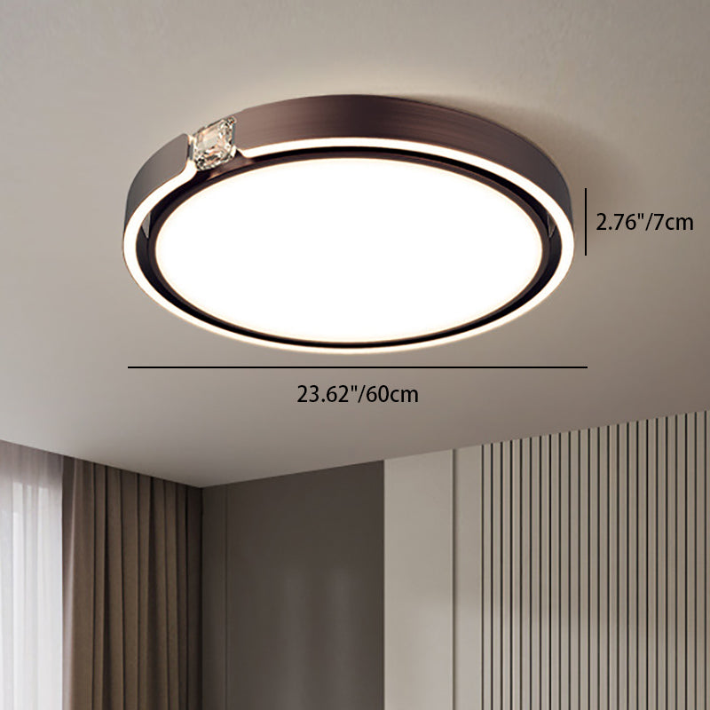Moderne Luxus Runde Galvanisierte Aluminium Acryl LED Unterputz Deckenleuchte Für Schlafzimmer 