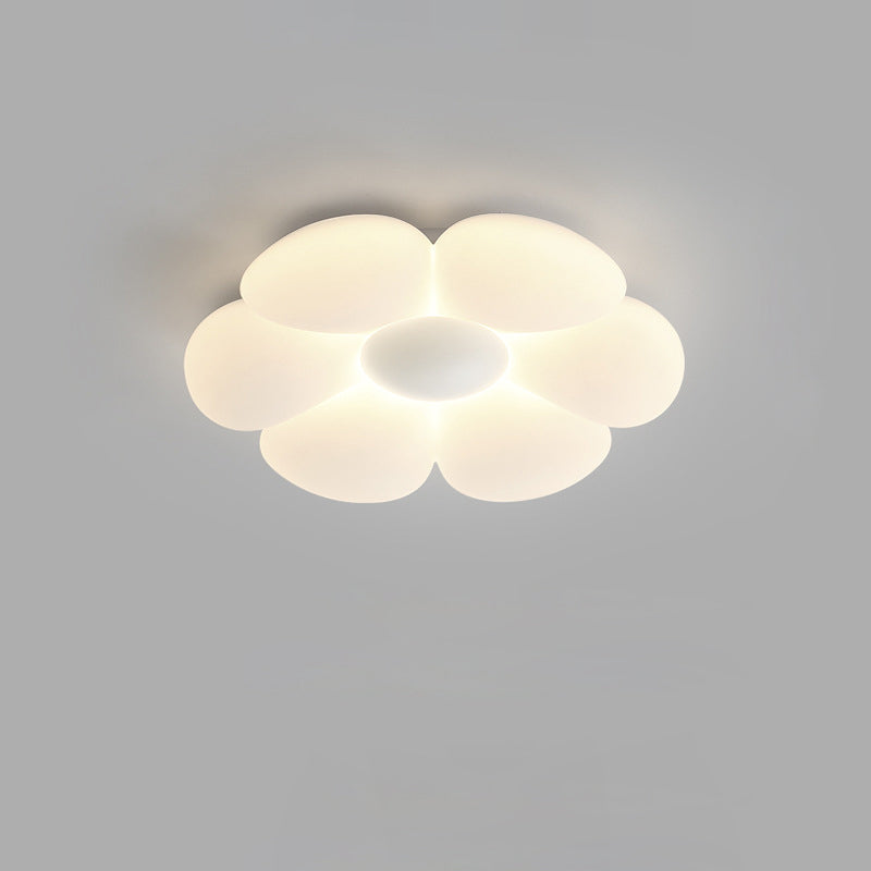 Zeitgenössische kreative Daisy Flower PE Eisen LED Unterputz Deckenleuchte für Schlafzimmer 