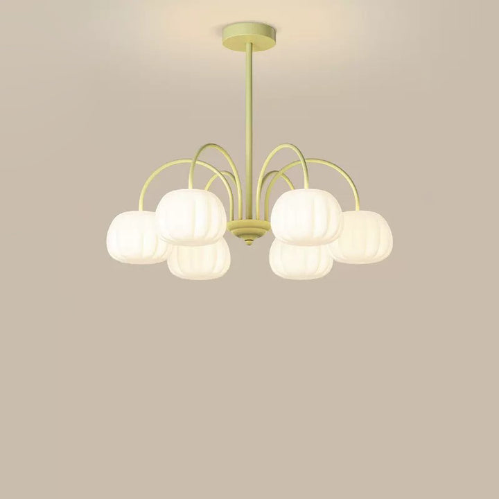 Tige courbée branche créative contemporaine citrouille PE fer lustre 5/6/8 lumières pour salon 