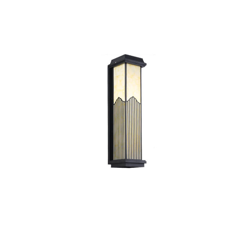 Lámpara de Aplique de Pared Impermeable para Exteriores de LED de Columna Rectangular de Aluminio Retro Chino 