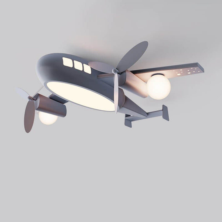 Plafonnier LED en fer forgé avec dessin animé créatif nordique pour enfants, plafonnier encastré pour avion 