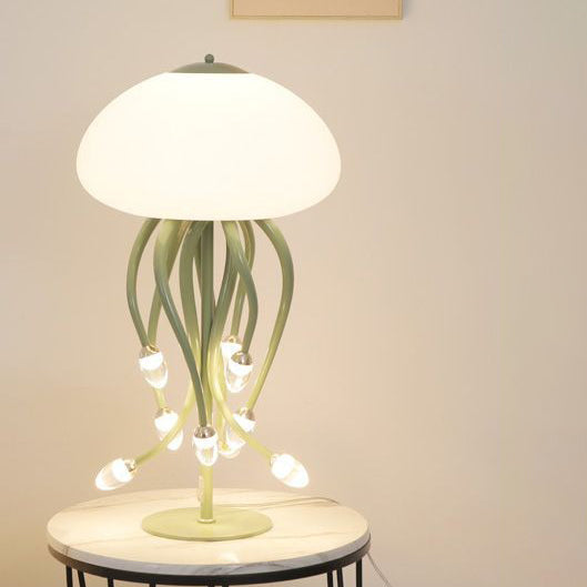 Moderne Art Deco Eisen Acryl Quallen LED Tisch Lampe Für Schlafzimmer 