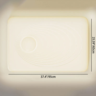 Moderne minimalistische Creme Rechteck Eisen PVC LED Unterputz Deckenleuchte für Wohnzimmer 
