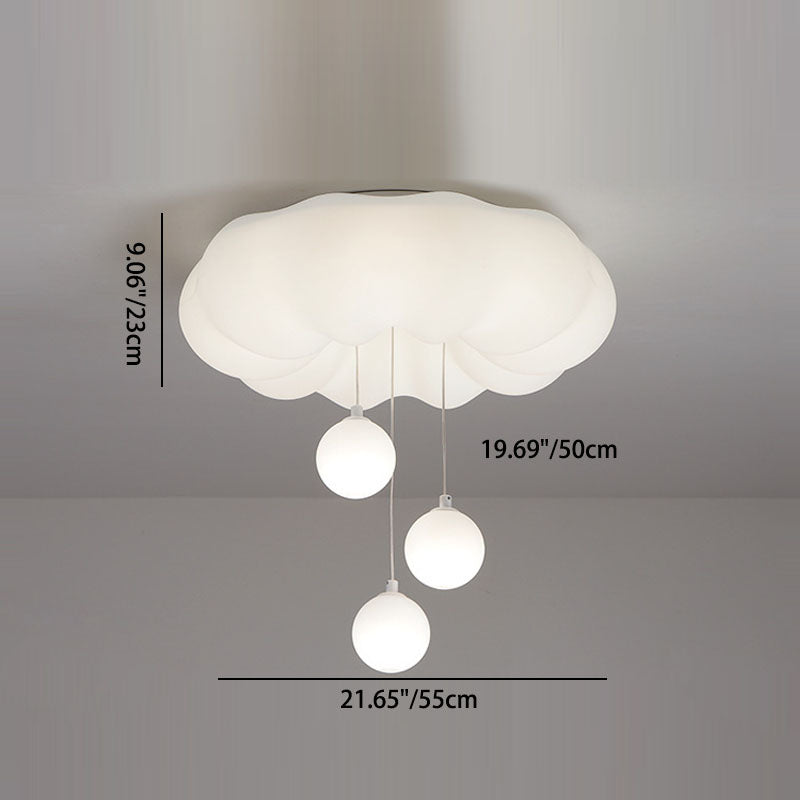 Moderne minimalistische Wolken sphärische Bogen Eisen Kunststoff LED Unterputz Deckenleuchte für Schlafzimmer 