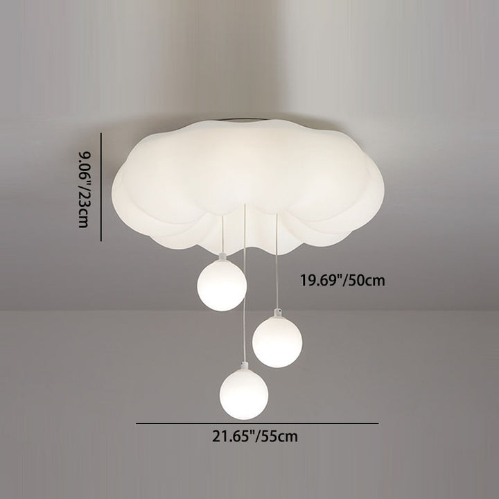 Moderne minimalistische Wolken sphärische Bogen Eisen Kunststoff LED Unterputz Deckenleuchte für Schlafzimmer 