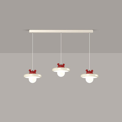 Zeitgenössischer nordischer Kirschglas-Eisen-3-Licht-Insel-Kronleuchter für Wohnzimmer 
