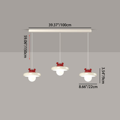 Zeitgenössischer nordischer Kirschglas-Eisen-3-Licht-Insel-Kronleuchter für Wohnzimmer 