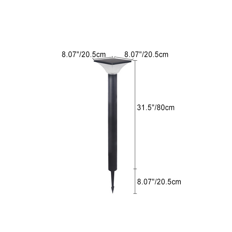 Lumière extérieure LED en aluminium PC pour jardin, moderne minimaliste, étanche, solaire, enfichable au sol, ronde carrée 