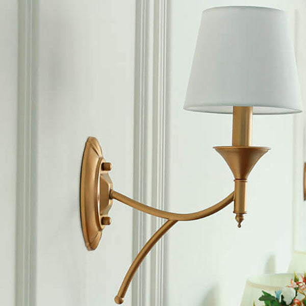 European Light Luxury Iron Fabric 1/2-Light Mushroom Wall Sconce Lamp