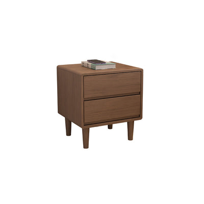 Table de nuit en bois de caoutchouc carré cubique rectangulaire moderne avec 1/2 tiroir pour chevet 