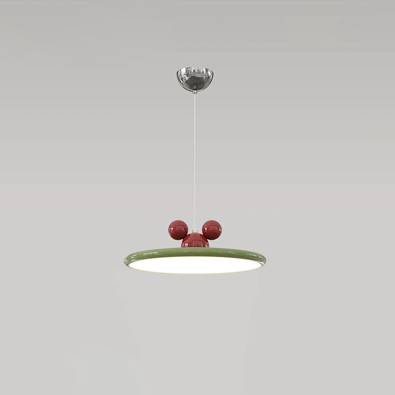 Modern Minimalist Disc Flying Saucer Hardware Aluminum LED Pendant Light For Living Room