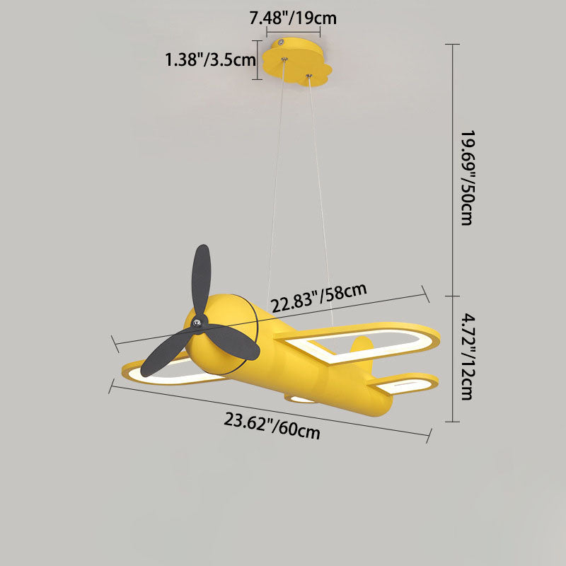 Zeitgenössische kreative Flugzeug Eisen Acryl LED Pendelleuchte für Schlafzimmer 