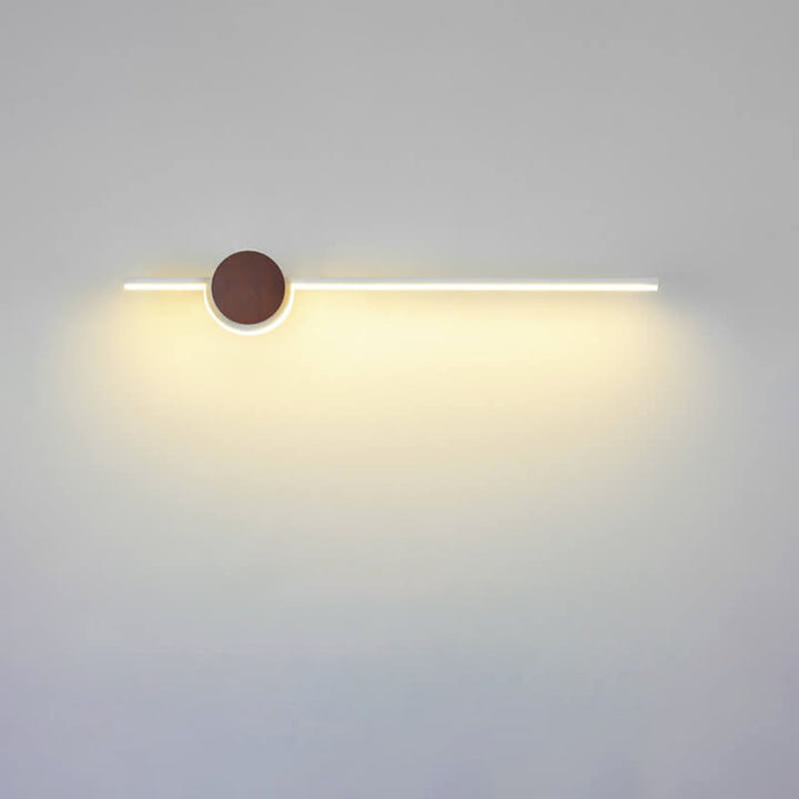 Japanese Modern Long Strip Aluminum Rubber Wood Acrylic LED Wall Sconce Lamp