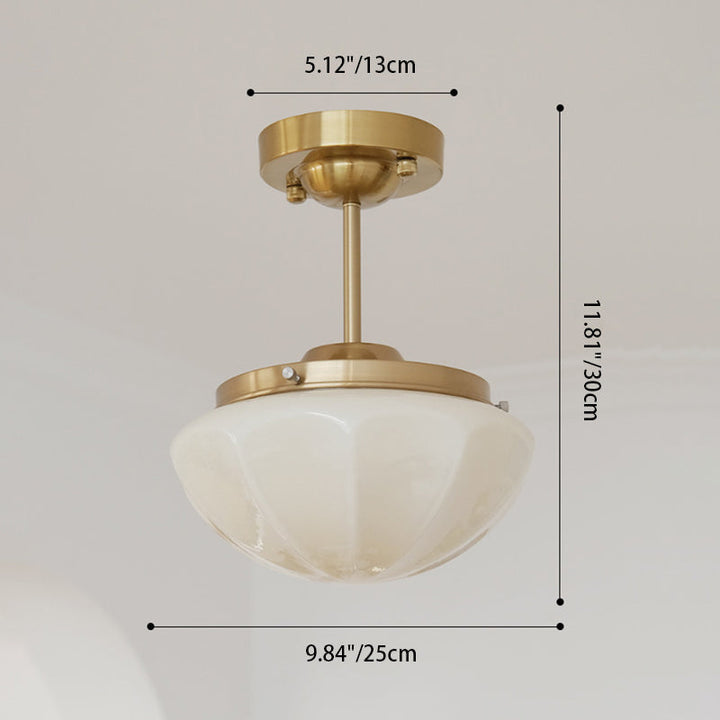Suspension contemporaine scandinave ronde en fer et verre crème à 1 lumière pour salon 