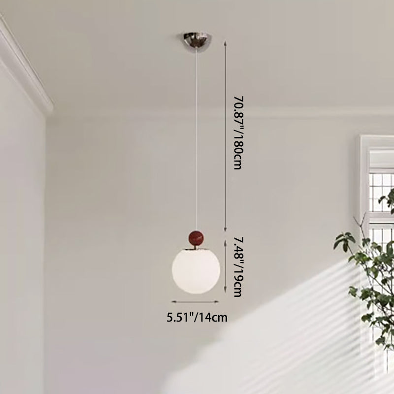 Moderne minimalistische runde Kugel Eisen Glas 1-Licht Penant Licht für Schlafzimmer 