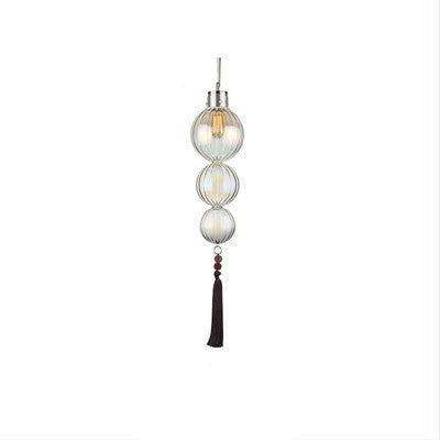 Traditionelle chinesische Pendelleuchte aus Eisen und Glas in Kürbisform mit 1 Flamme für das Wohnzimmer 